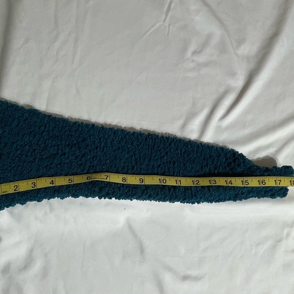 Zenana Teal Popcorn Knit Open Front Cardigan with 2 pockets Size L - Picture 8 of 11